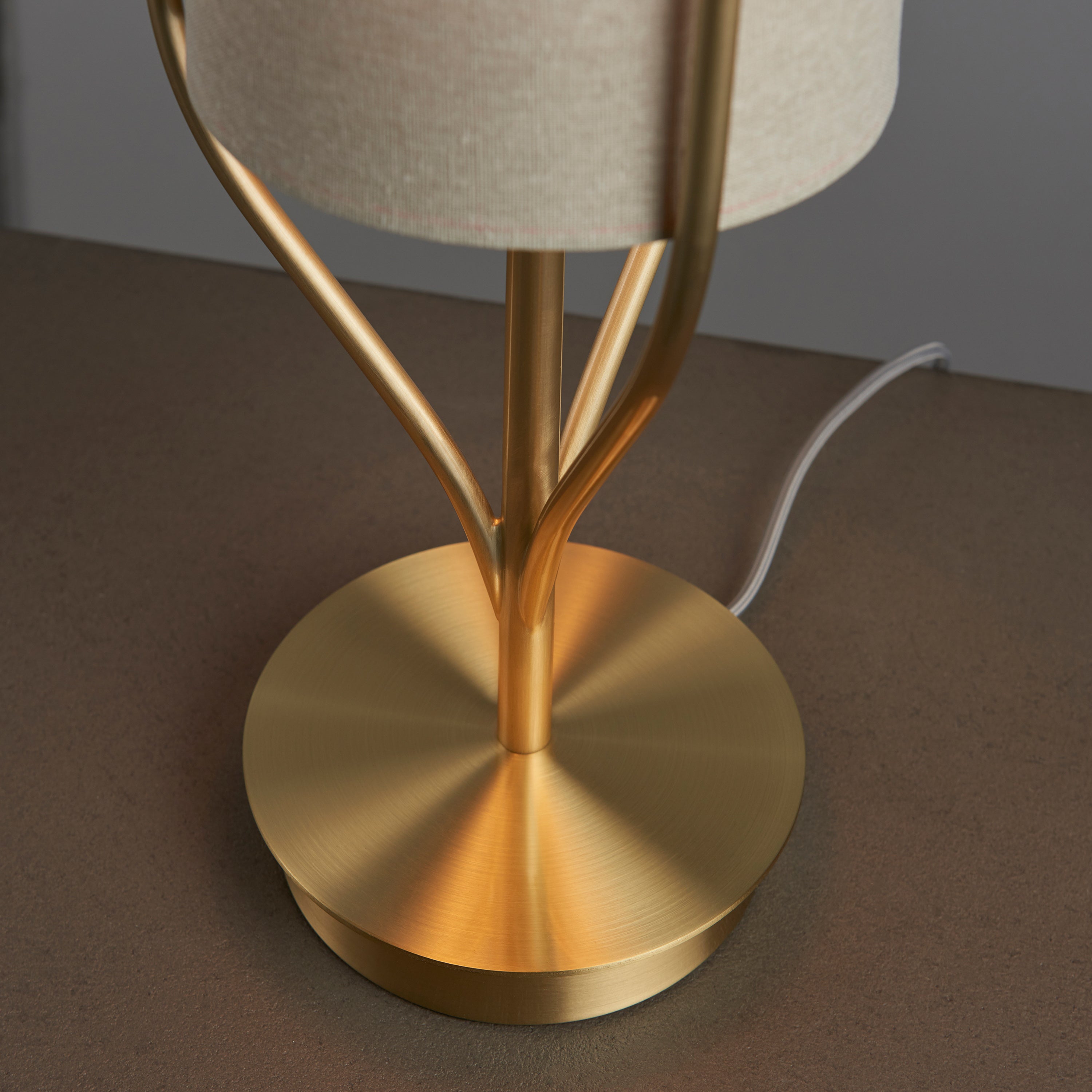 Alassio Gold & Natural Linen Table Lamp
